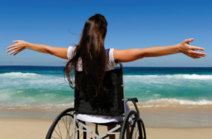 picture of girl with special needs vacationing 