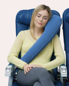 Picture of the TRAVELREST pillow to help you sleep on a plane.