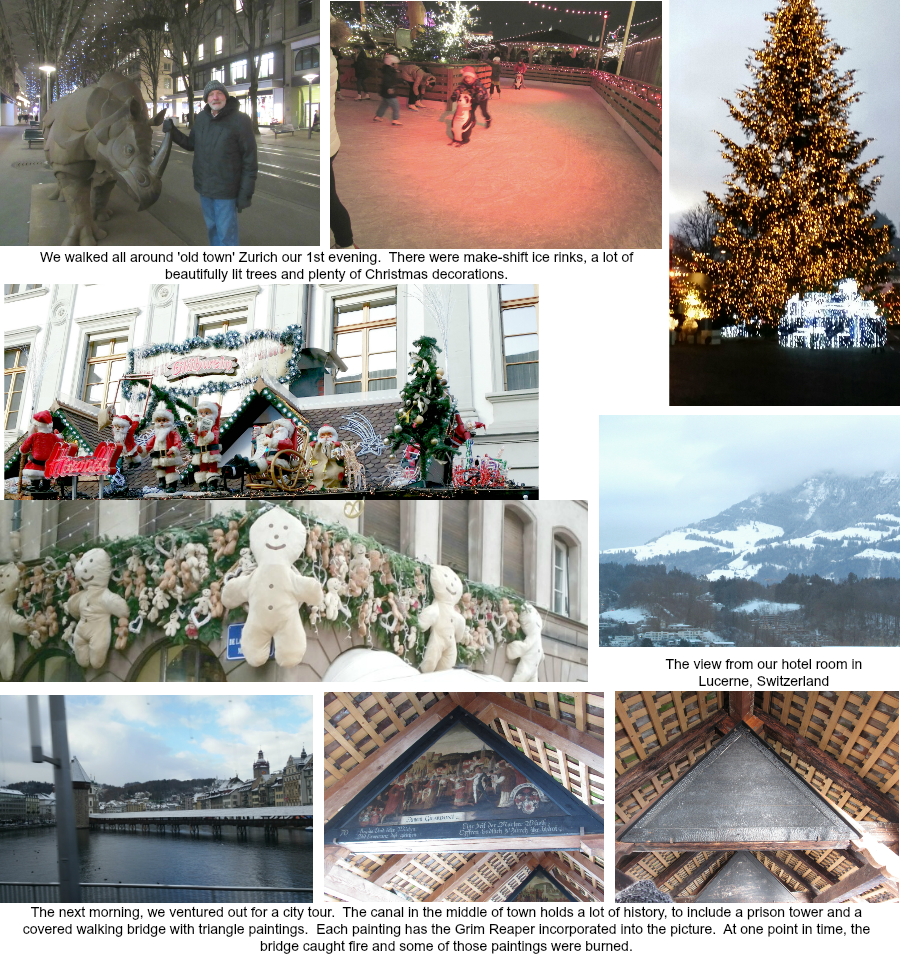 Various photos of Christmas markets river cruise trip.